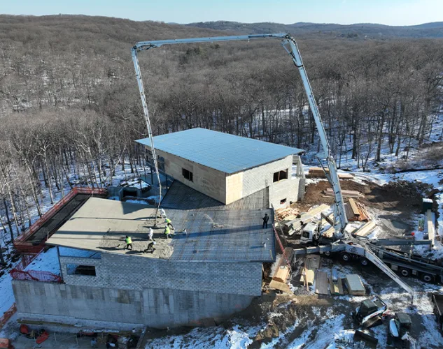 pumping trucks in use