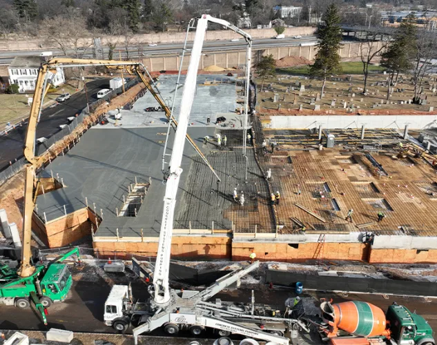pumping trucks in use