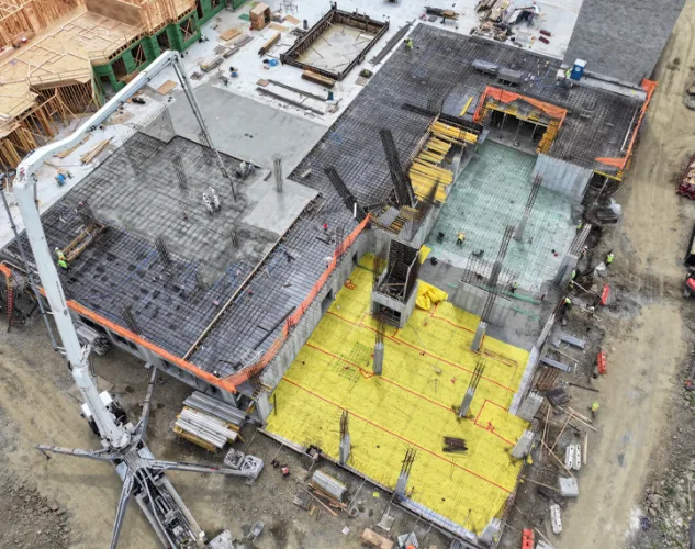 pumping trucks in use