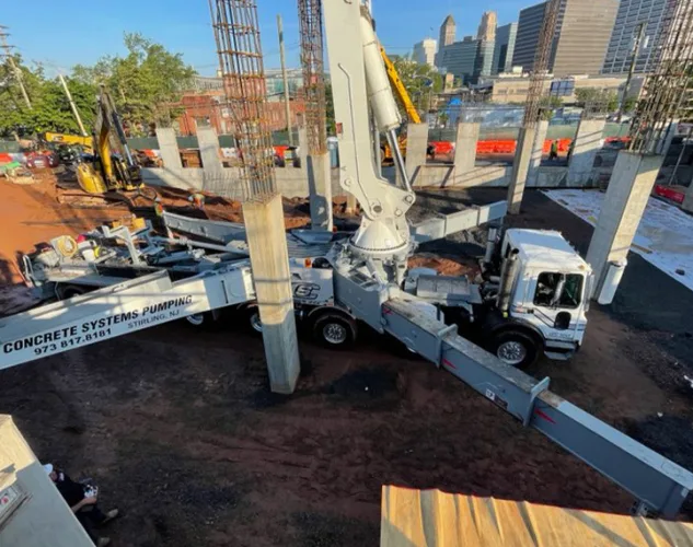 concrete systems pumping trucks in the field