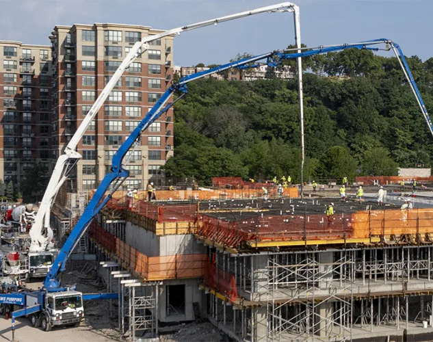 concrete systems pumping trucks in the field