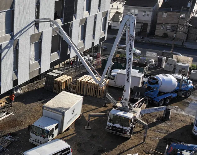 concrete systems pumping trucks in the field