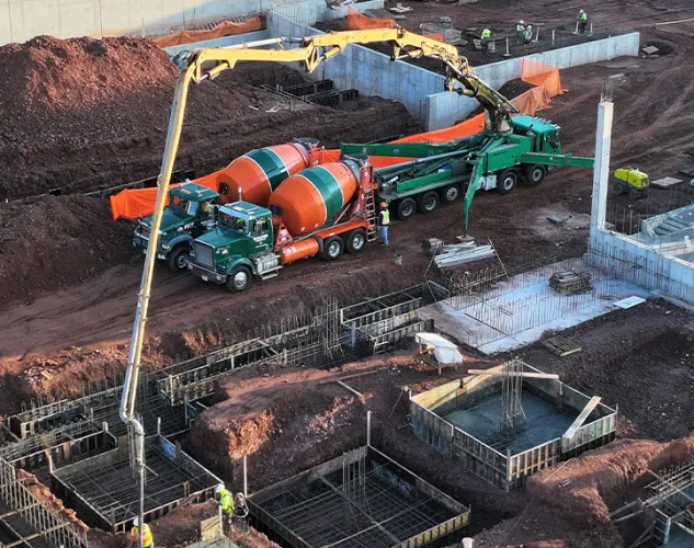 concrete systems pumping trucks in the field