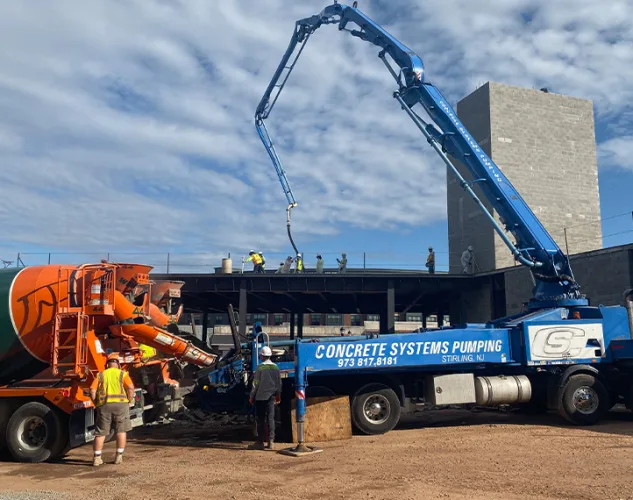 concrete systems pumping trucks in the field